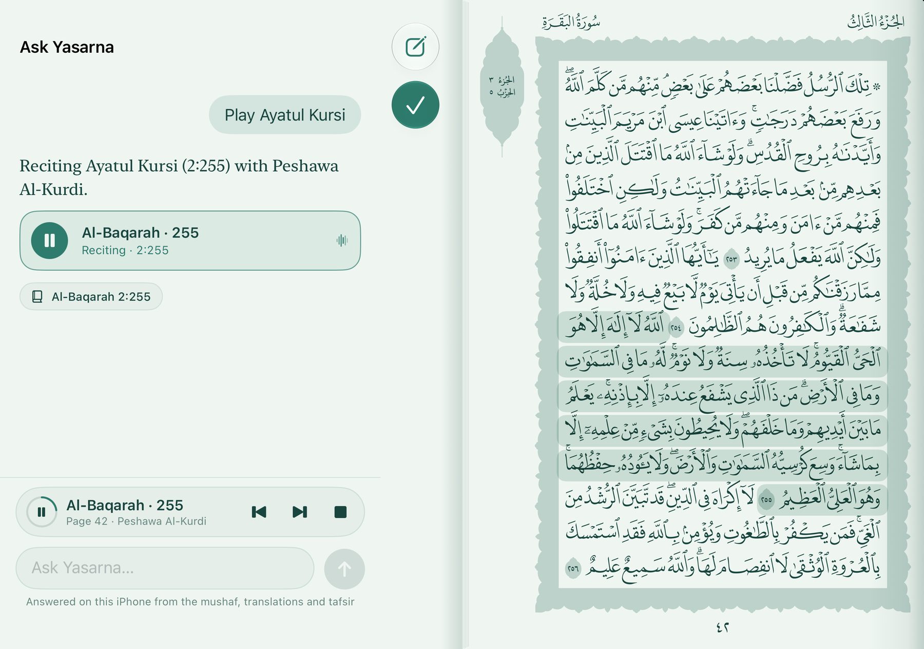 Ask Yasarna as the left-hand page